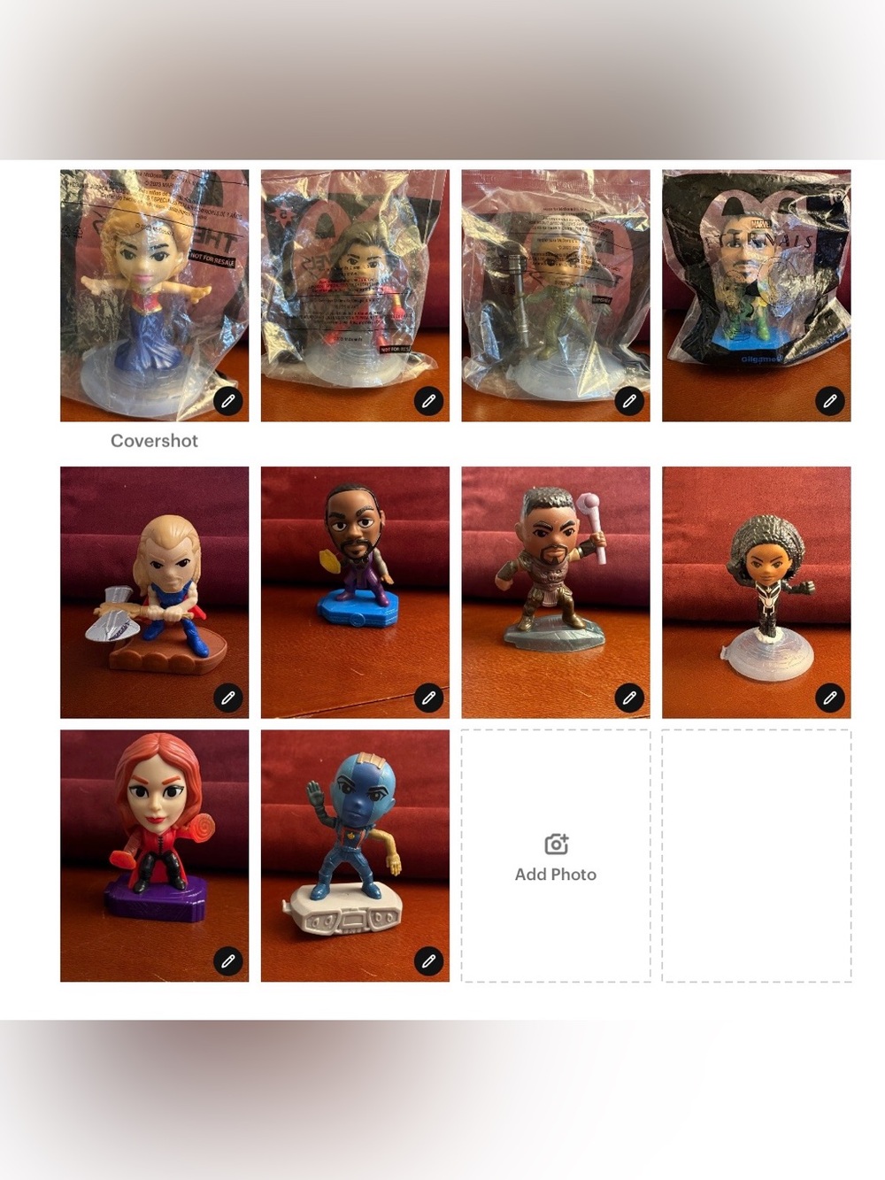 Qty 10 of the McDonald's Toy Marvel Characters from 2020-2023